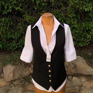 Kolor comtemporary off-center button-up tuxedo shirt